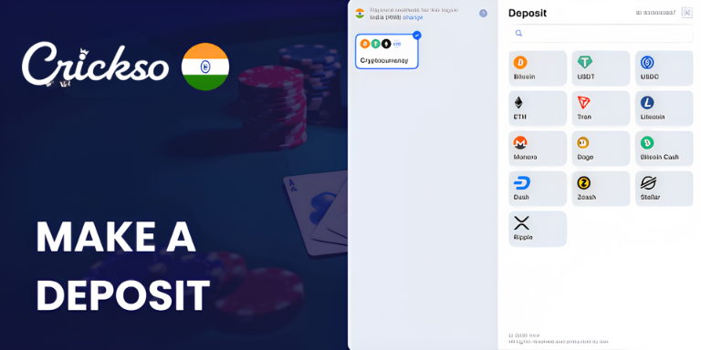 Make a deposit in Crickso India