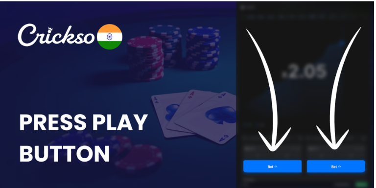 Press the “Spin” or “Play” button in Crickso India