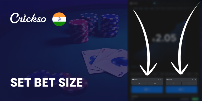Set your bet size in Crickso India